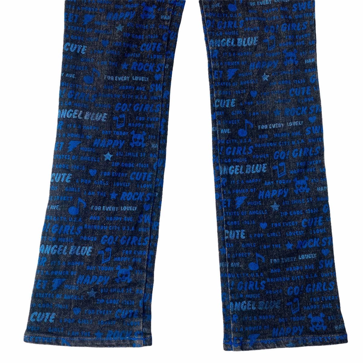 Hysteric Glamour × Japanese Brand 1990s Angel Blue - Flower Generation Pop Word Denim Pants Size US 28 / EU 44 - 5 Thumbnail
