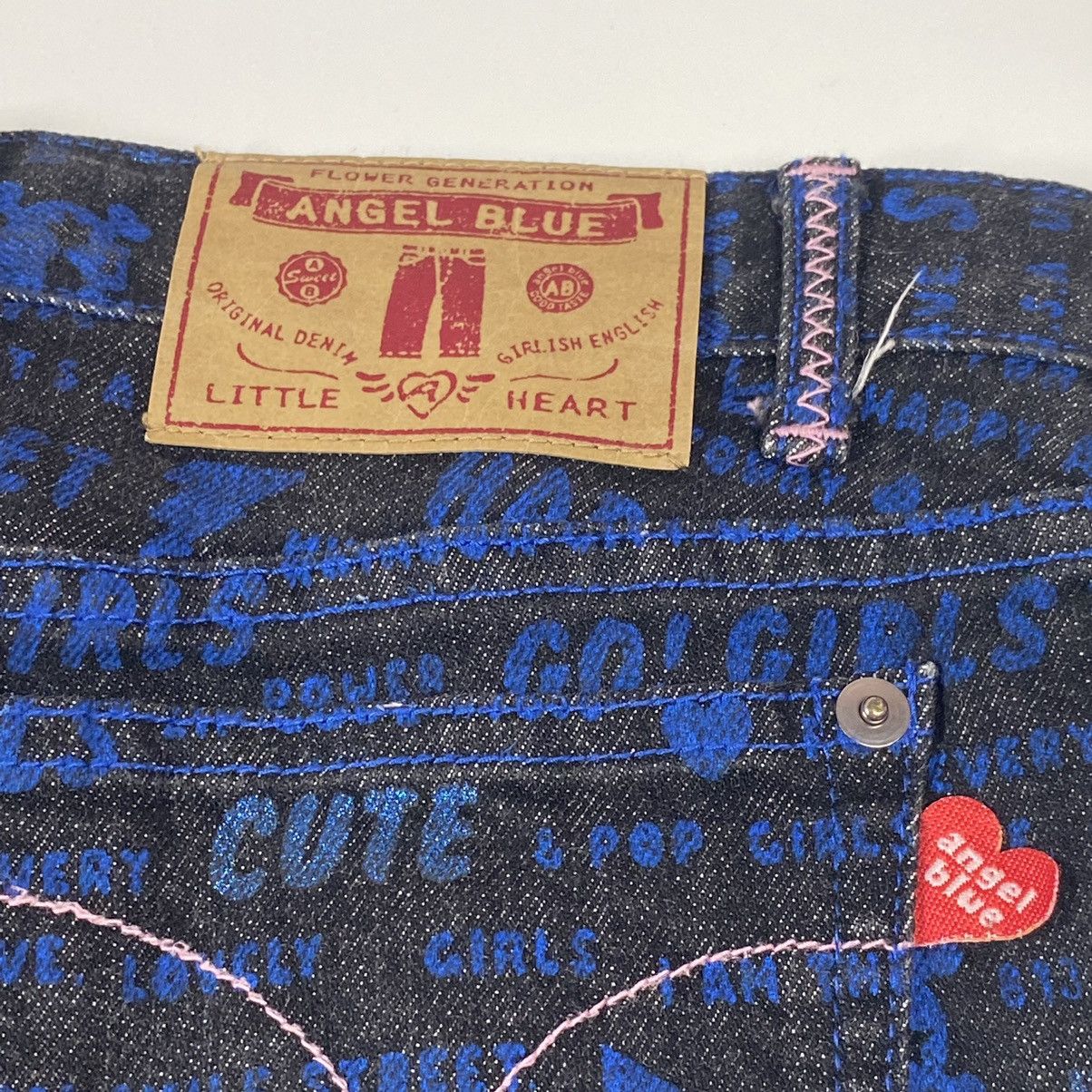 Hysteric Glamour × Japanese Brand 1990s Angel Blue - Flower Generation Pop Word Denim Pants Size US 28 / EU 44 - 8 Thumbnail