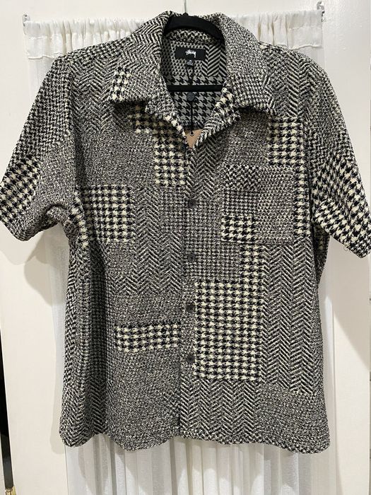 Stussy Stussy Camp Collar Mix Pattern Jersey Shirt Tweed M | Grailed