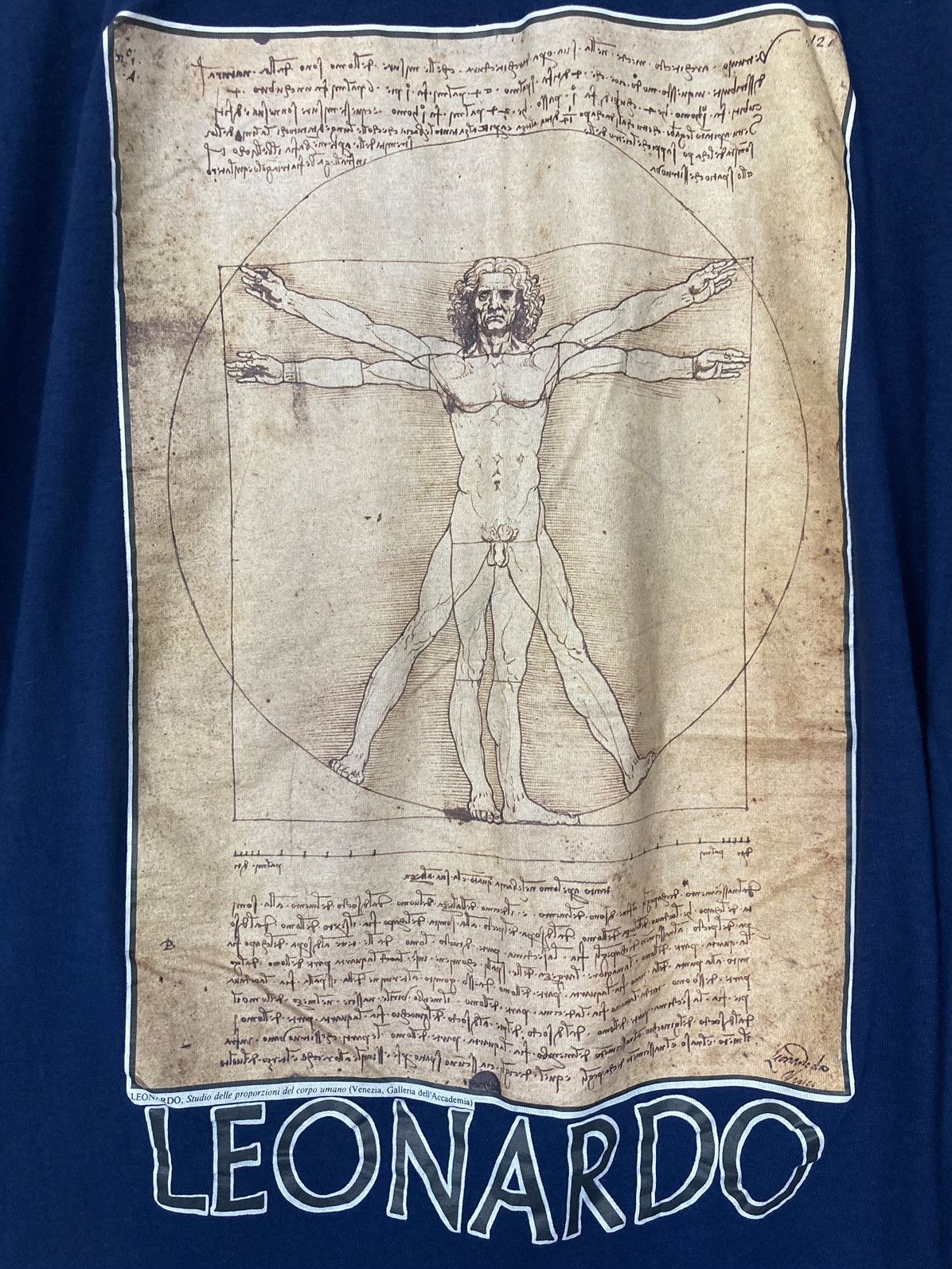 Vintage LEONARDO DA VINCI VITRUVIAN MAN SHIRT VINTAGE 90S ART EUROPE Size US XL / EU 56 / 4 - 2 Thumbnail