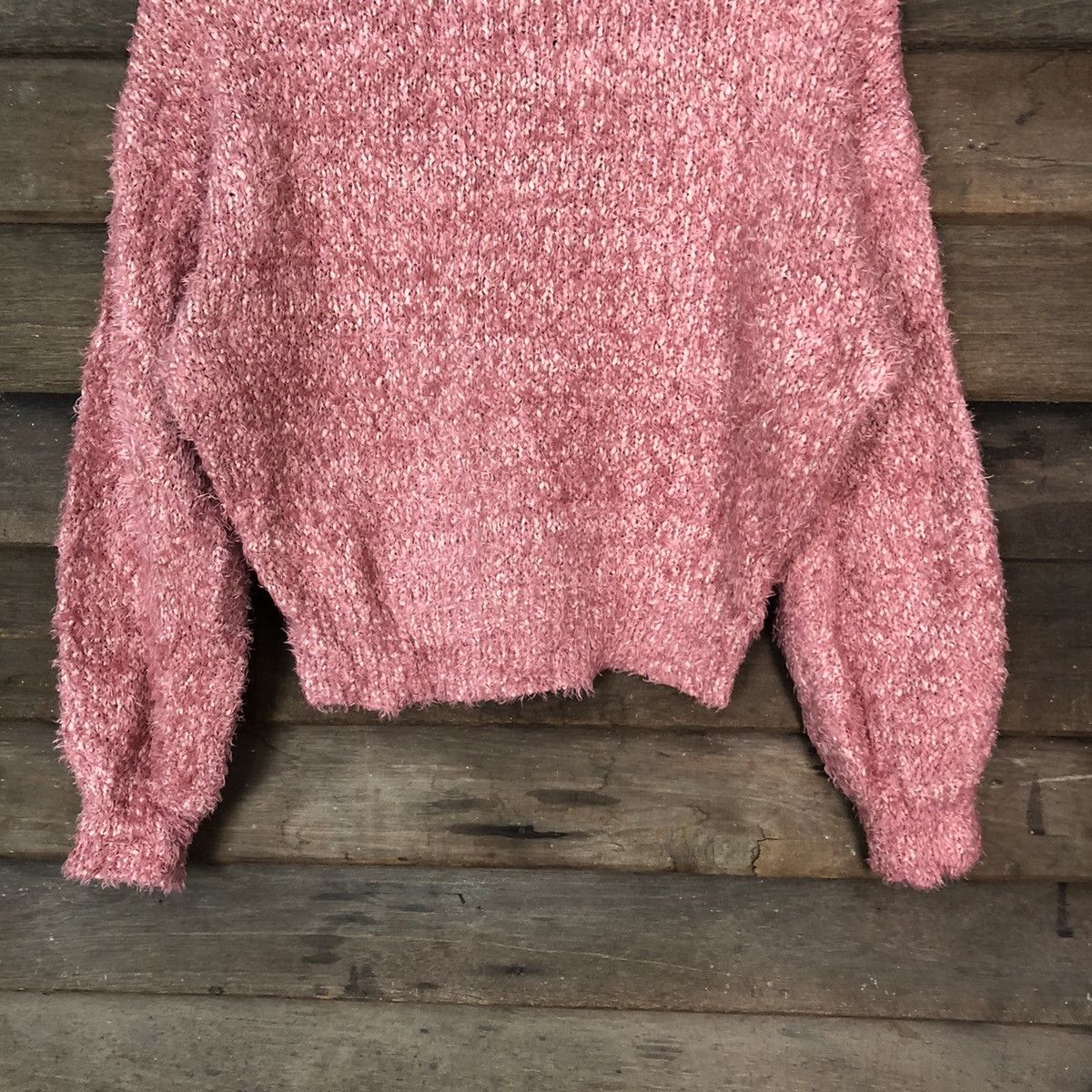 Aran Isles Knitwear × Homespun Knitwear × Japanese Brand Earth & Econolgy Music Pink Mohair Knitwear #809 Size M / US 6-8 / IT 42-44 - 3 Thumbnail