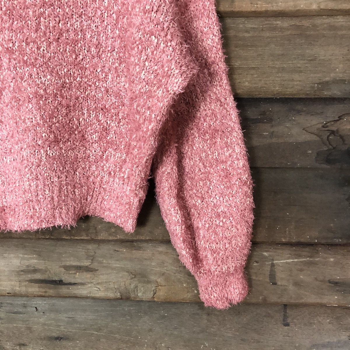 Aran Isles Knitwear × Homespun Knitwear × Japanese Brand Earth & Econolgy Music Pink Mohair Knitwear #809 Size M / US 6-8 / IT 42-44 - 5 Thumbnail