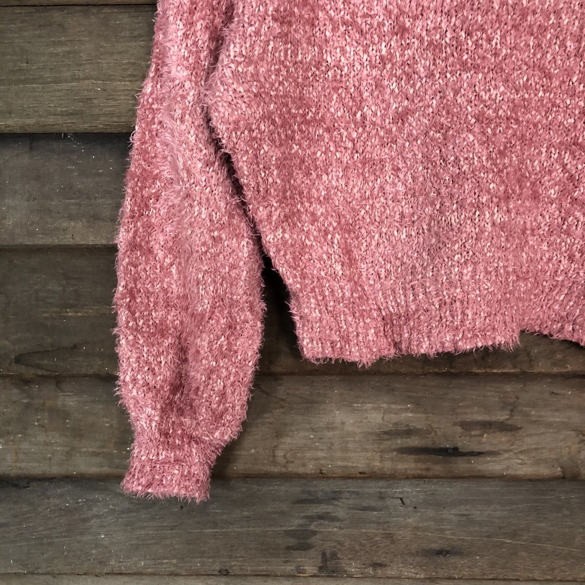 Aran Isles Knitwear × Homespun Knitwear × Japanese Brand Earth & Econolgy Music Pink Mohair Knitwear #809 Size M / US 6-8 / IT 42-44 - 4 Thumbnail