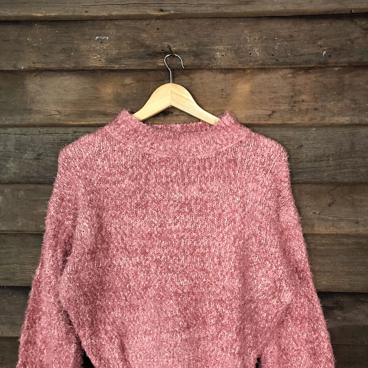 Aran Isles Knitwear × Homespun Knitwear × Japanese Brand Earth & Econolgy Music Pink Mohair Knitwear #809 Size M / US 6-8 / IT 42-44 - 2 Thumbnail