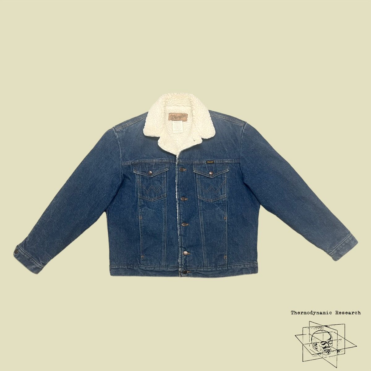 Wrangler Sherpa Lined Denim Western Jacket - 1990s