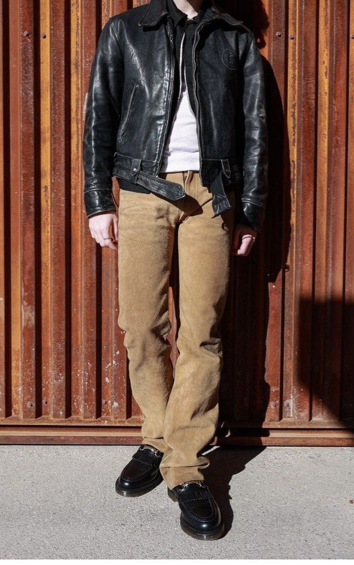 The Real McCoy's Joe McCoy Suede Trousers - 2000s Size US 28 / EU 44 - 8 Thumbnail