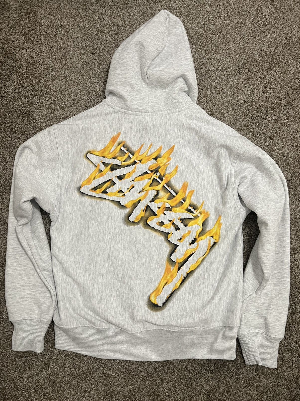 【STUSSY】☆お洒落パーカー☆BURNING STOCK ZIP HOODIE Buy Stussy Burning Stock Zip Hoodie 'Ash Heather' - 1974958