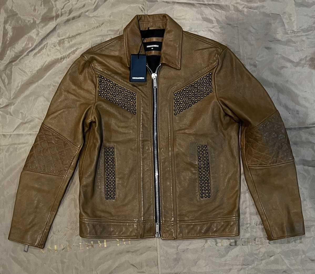 Dsquared2 Dsquared2 Leather Jacket Leather Jacket Camel $4000 Size 50 Size US M / EU 48-50 / 2 - 1 Thumbnail