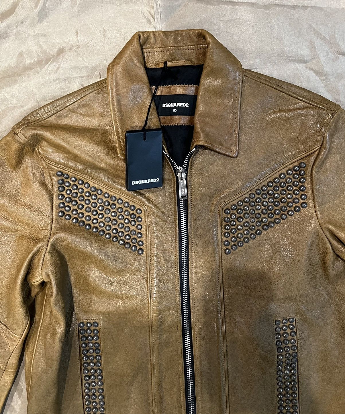 Dsquared2 Dsquared2 Leather Jacket Leather Jacket Camel $4000 Size 50 Size US M / EU 48-50 / 2 - 2 Thumbnail