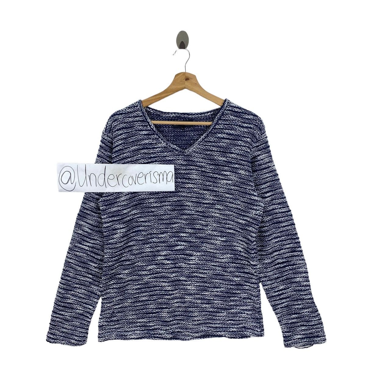 In The Attic IN THE ATTIC Homme Japan Brand V-neck Blue Long Sleeve Shirt Size US XL / EU 56 / 4 - 1 Thumbnail