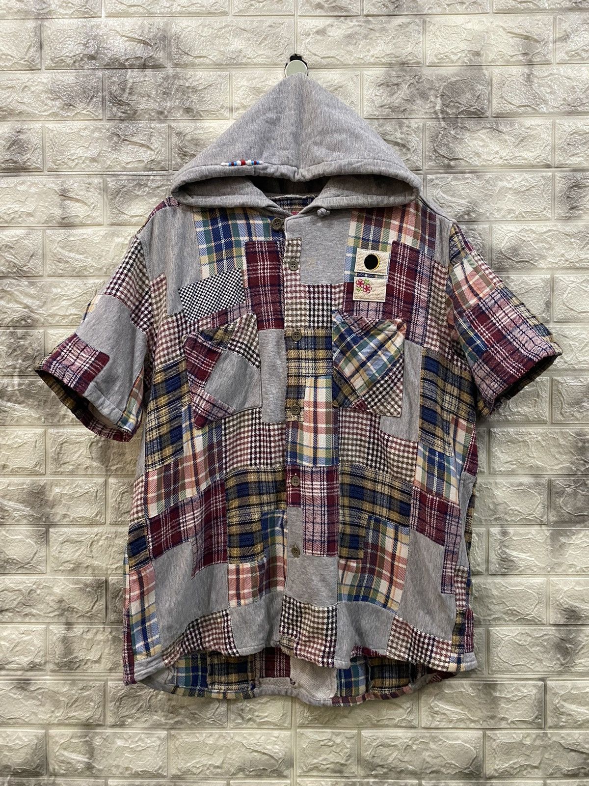 Japanese Brand LUMR Patchwork Sleeveless Hoodies Size US XL / EU 56 / 4 - 1 Thumbnail