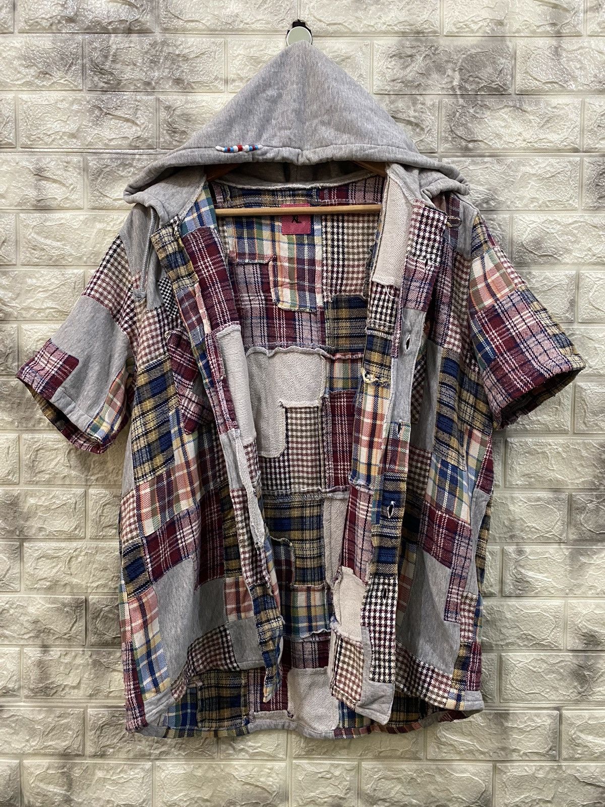 Japanese Brand LUMR Patchwork Sleeveless Hoodies Size US XL / EU 56 / 4 - 6 Thumbnail
