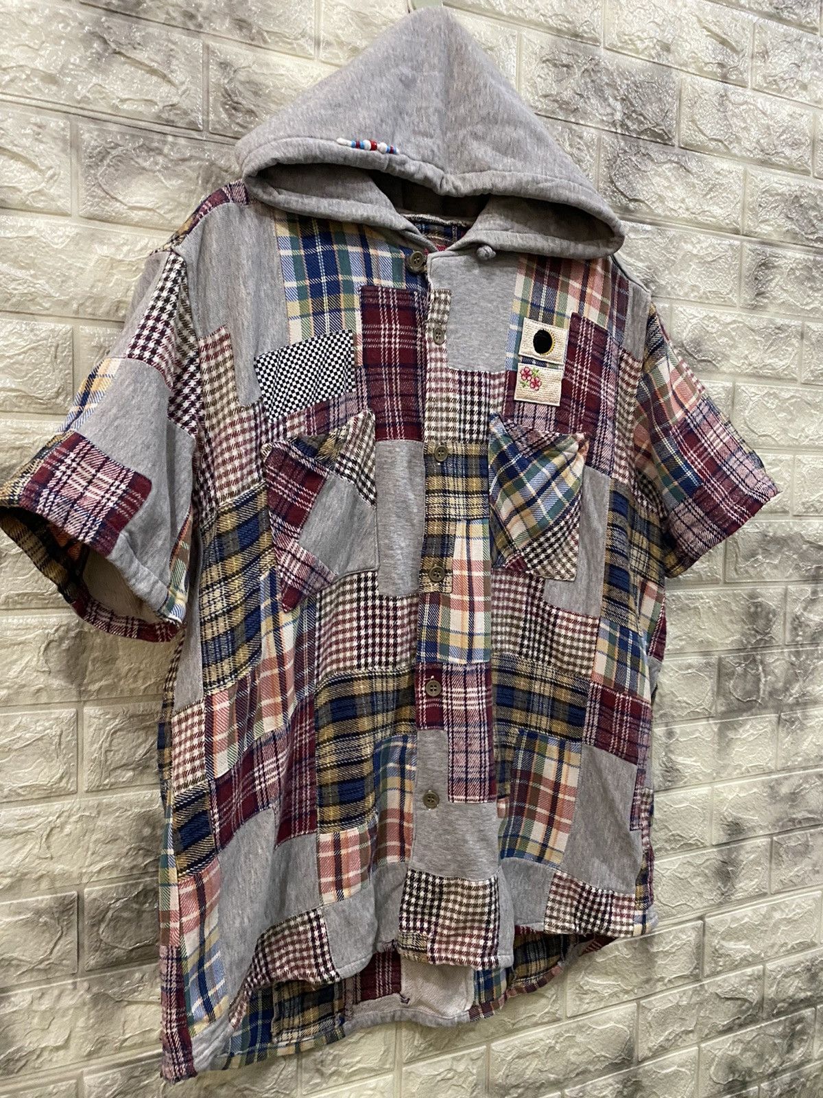 Japanese Brand LUMR Patchwork Sleeveless Hoodies Size US XL / EU 56 / 4 - 4 Thumbnail