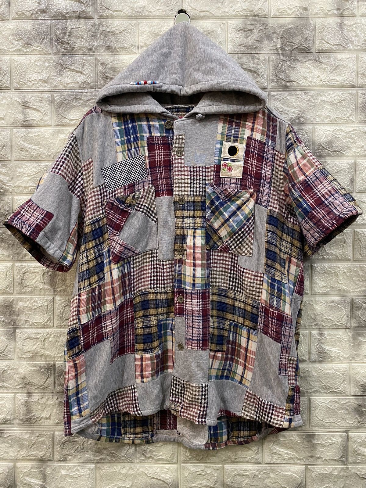 Japanese Brand LUMR Patchwork Sleeveless Hoodies Size US XL / EU 56 / 4 - 2 Thumbnail