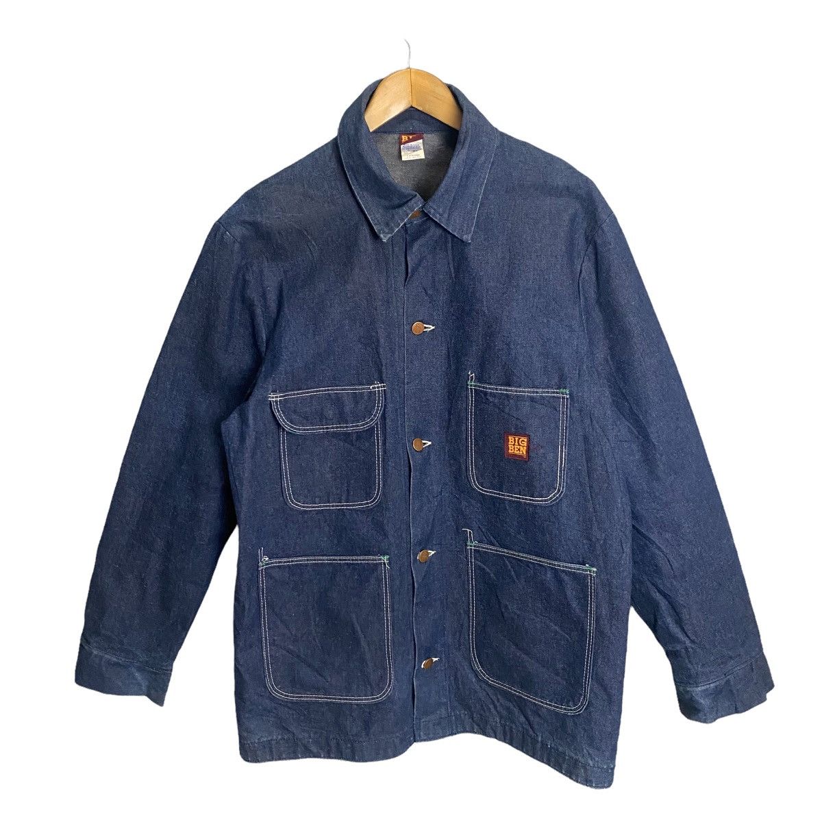 Vintage Vintage 80s Big Ben wrangler indigo chore jacket Size US M / EU 48-50 / 2 - 1 Thumbnail
