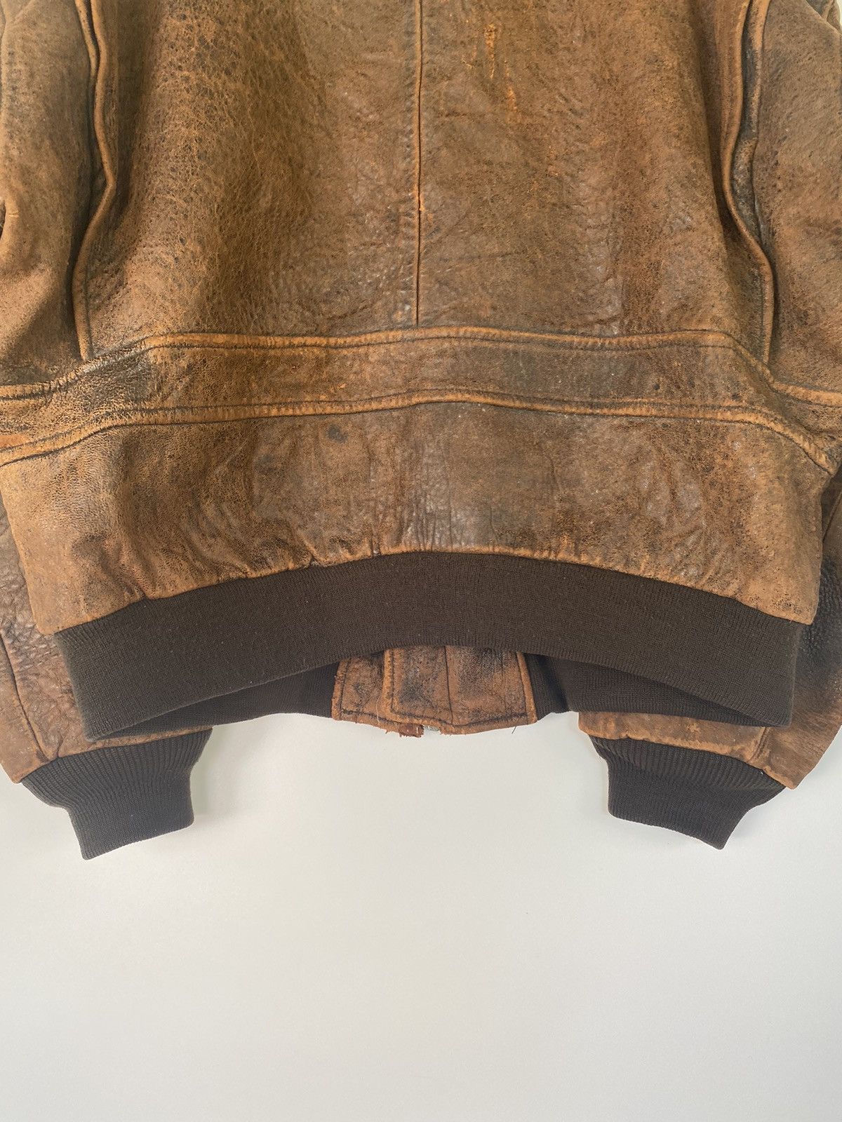 Japanese Brand REBEL Heavy Leather Flight Bomber Jacket Patches Map Top Gun Size US M / EU 48-50 / 2 - 10 Thumbnail