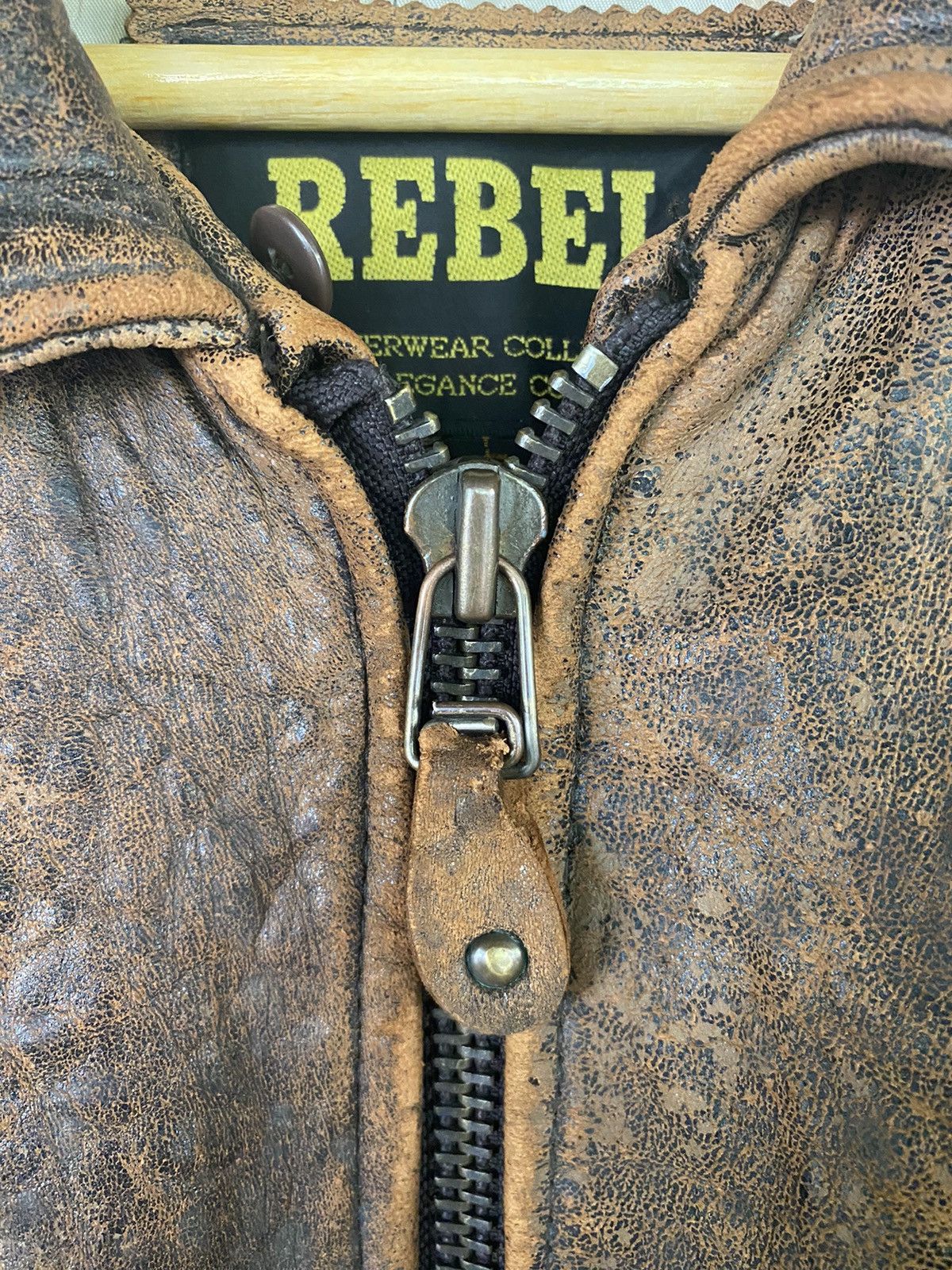 Japanese Brand REBEL Heavy Leather Flight Bomber Jacket Patches Map Top Gun Size US M / EU 48-50 / 2 - 8 Thumbnail