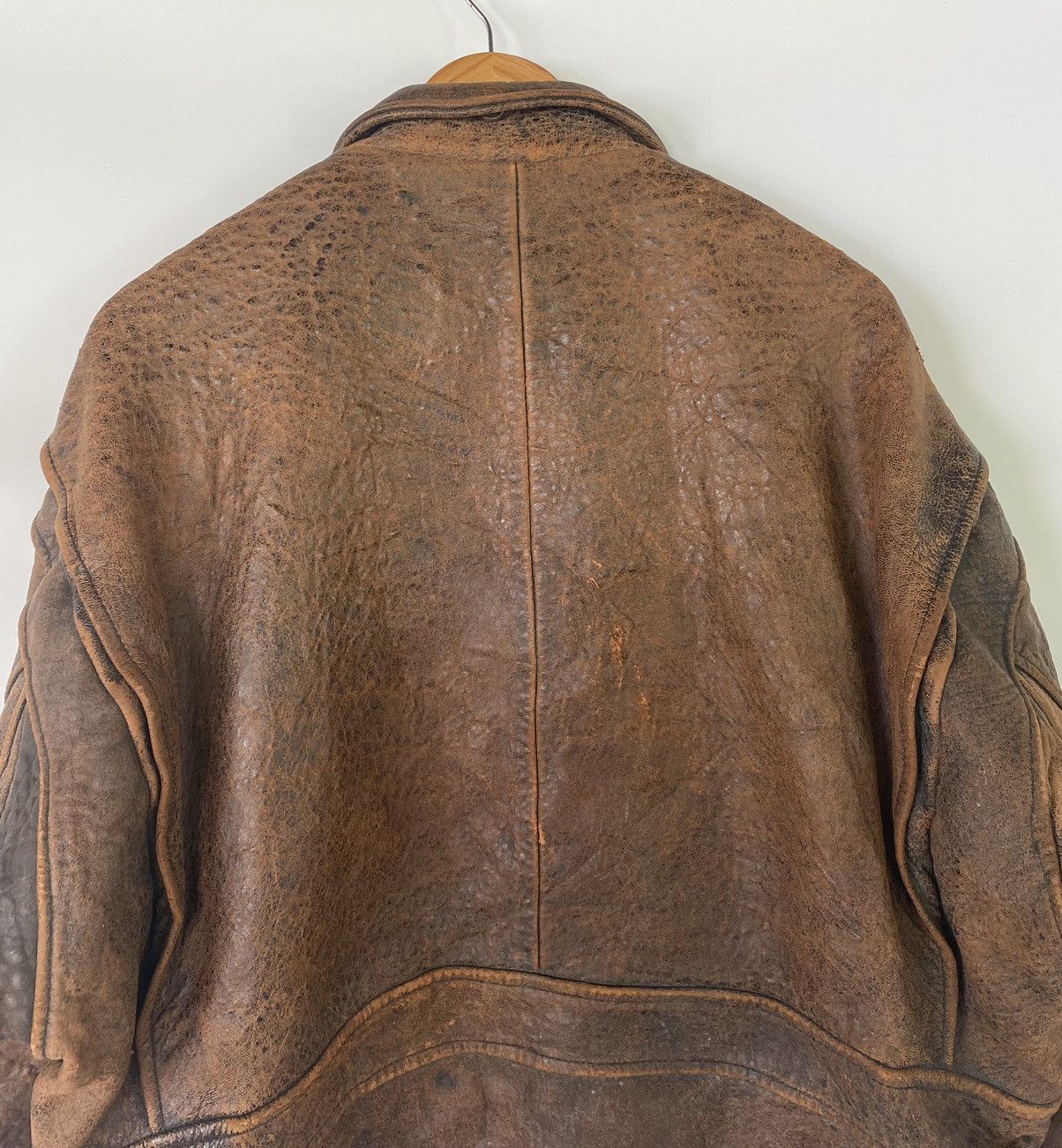 Japanese Brand REBEL Heavy Leather Flight Bomber Jacket Patches Map Top Gun Size US M / EU 48-50 / 2 - 9 Thumbnail