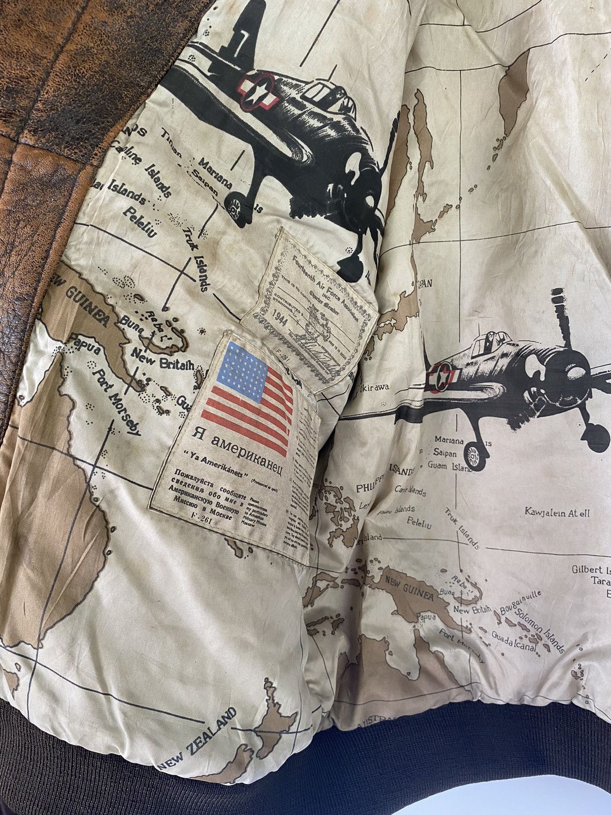 Japanese Brand REBEL Heavy Leather Flight Bomber Jacket Patches Map Top Gun Size US M / EU 48-50 / 2 - 13 Thumbnail