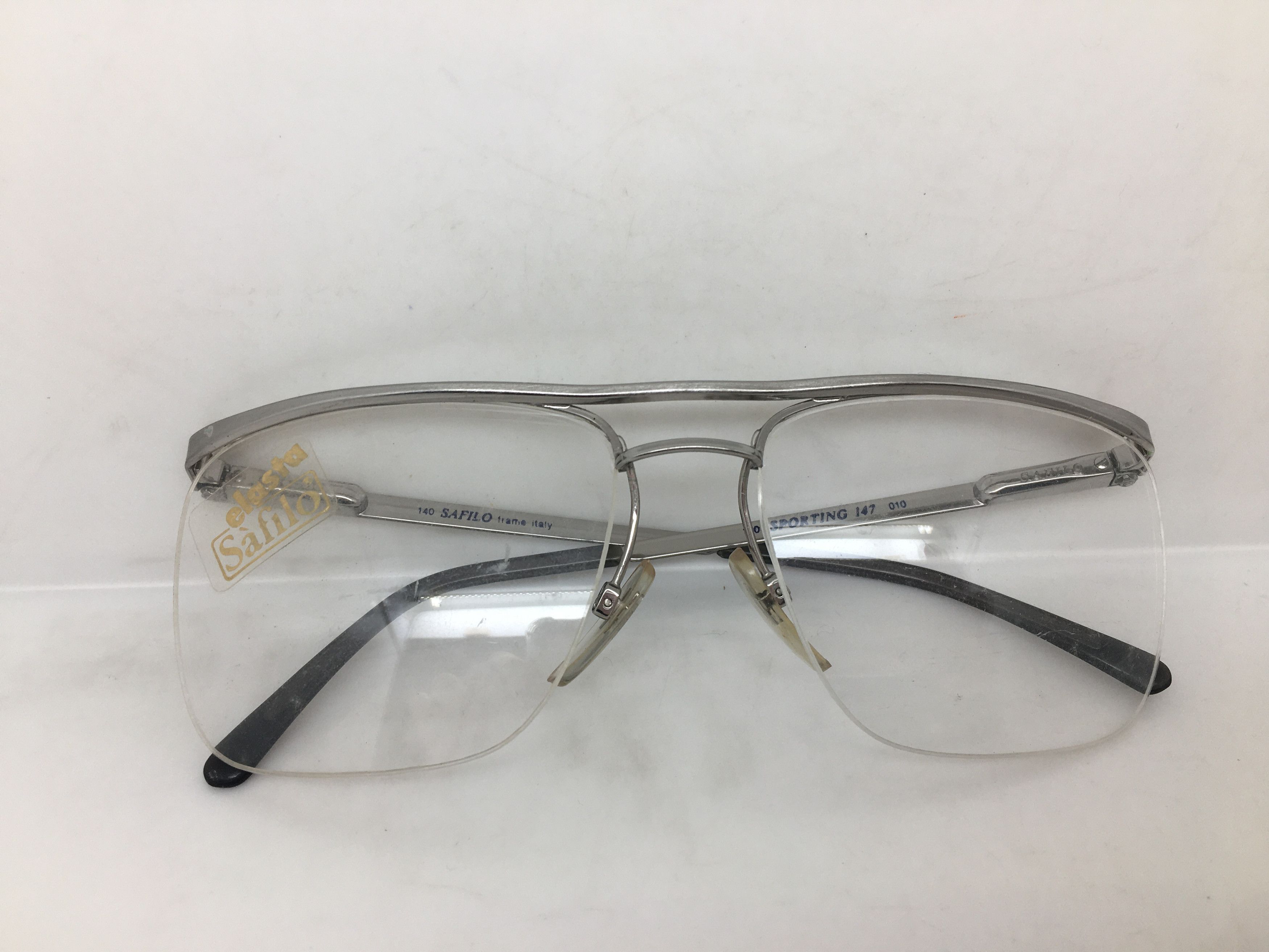 Vintage Safilo Sporting 147 Silver Eyeglasses Frame Italy