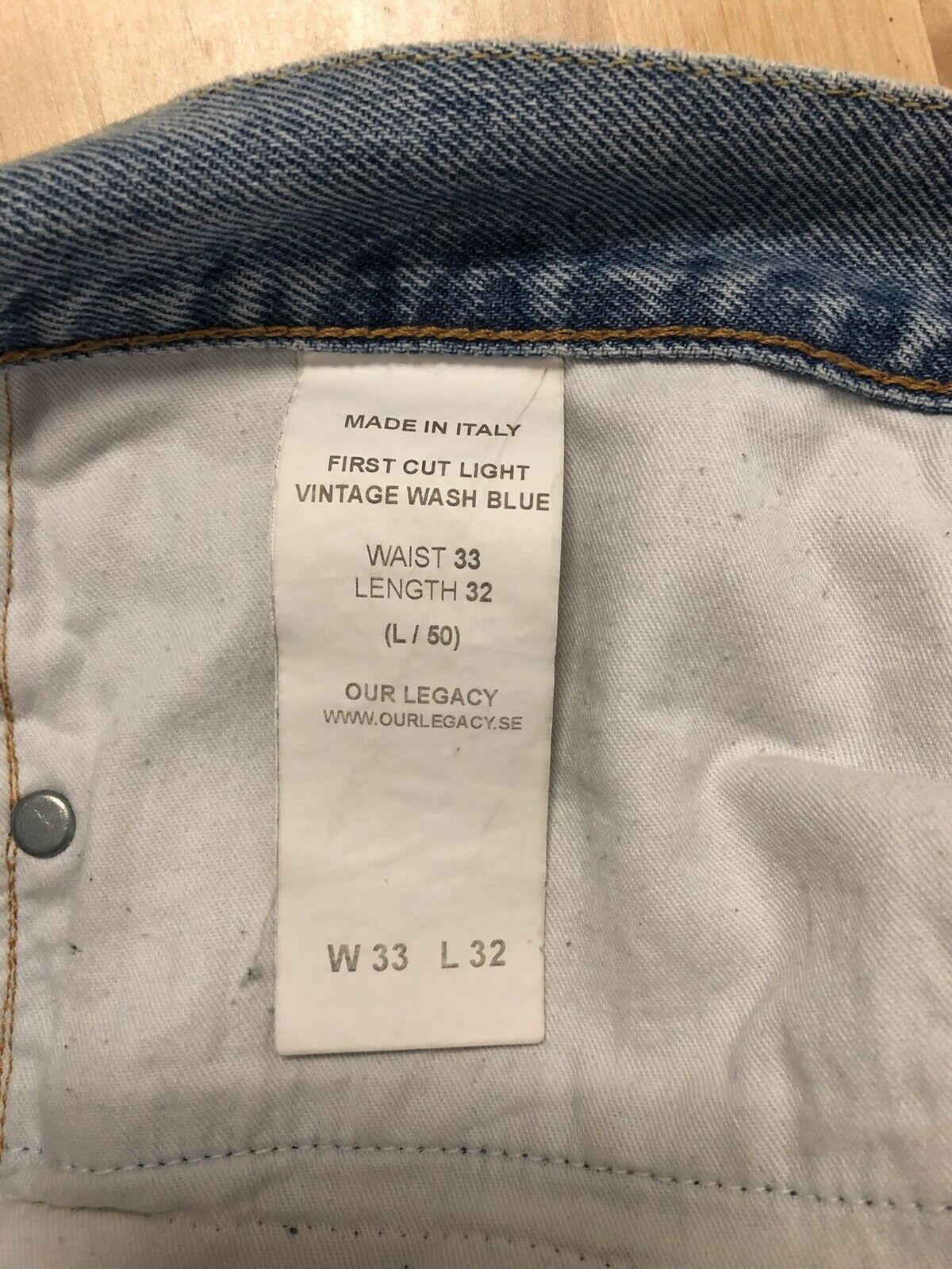 Our Legacy First Cut Jeans - Light Vintage Wash Blue Size US 32 / EU 48 - 4 Thumbnail