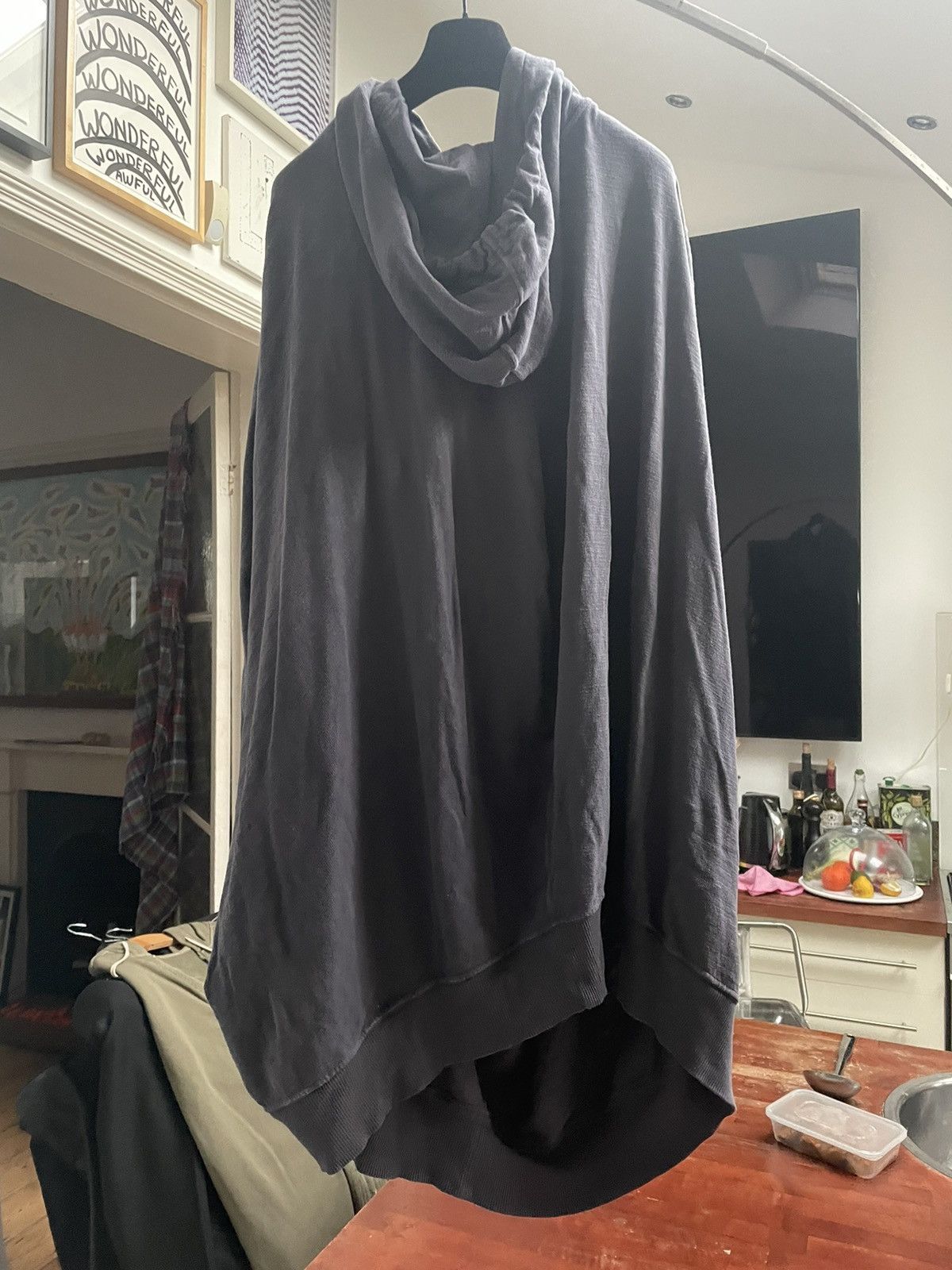 Rick Owens Drkshdw Oversize draped cotton hoodie Size US L / EU 52-54 / 3 - 7 Thumbnail