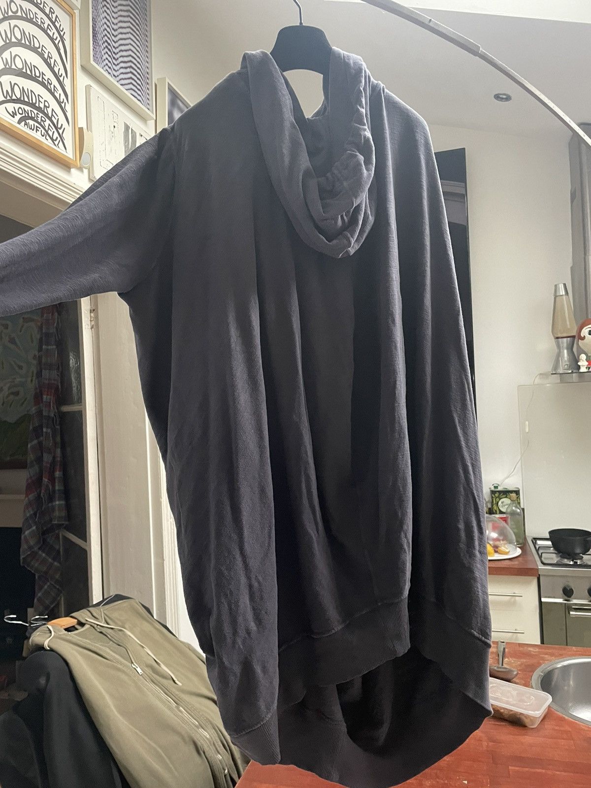 Rick Owens Drkshdw Oversize draped cotton hoodie Size US L / EU 52-54 / 3 - 8 Thumbnail
