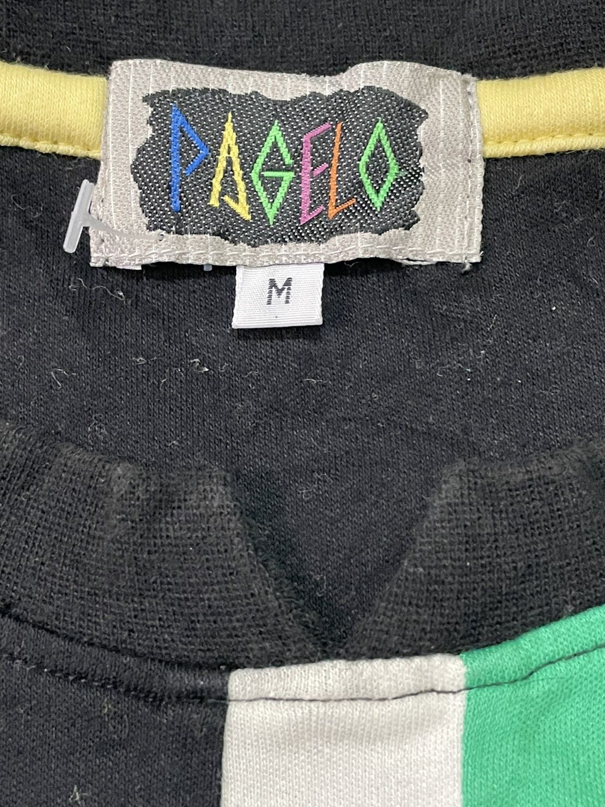 Japanese Brand Vintage 90’s Pagelo Zipper Pocket Multicolour T-Shirt Size US L / EU 52-54 / 3 - 8 Thumbnail