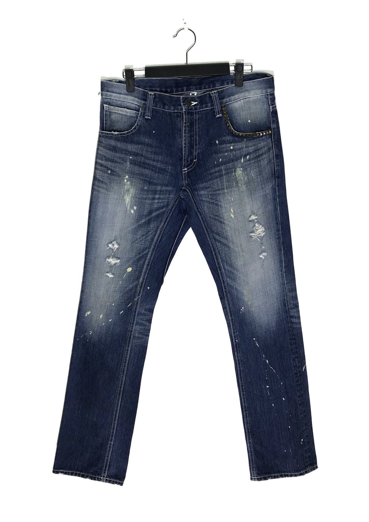If Six Was Nine × Japanese Brand Japan Brand Deep Skull Distressed Denim Jeans Made In Japan Size US 32 / EU 48 - 2 Thumbnail