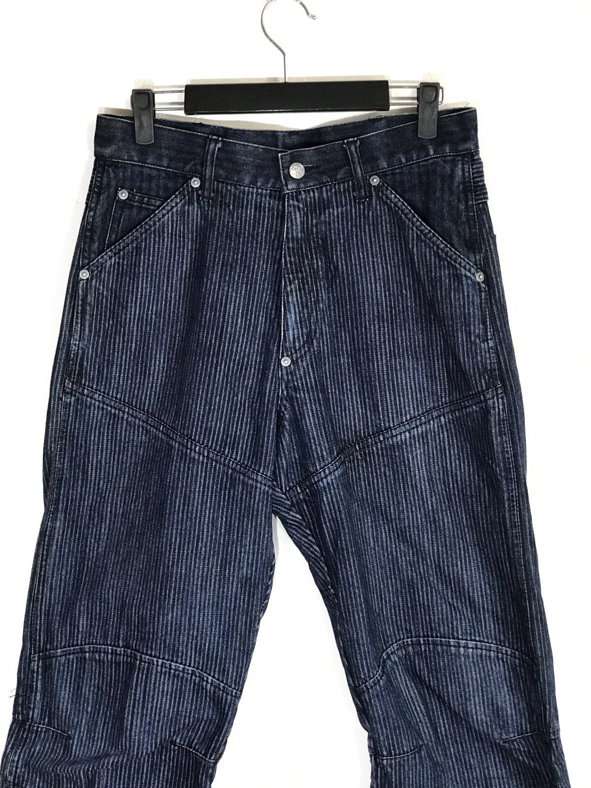 Japanese Brand Japanese Brand On Board Panelled Knee Pin Striped Jeans Size US 30 / EU 46 - 5 Thumbnail