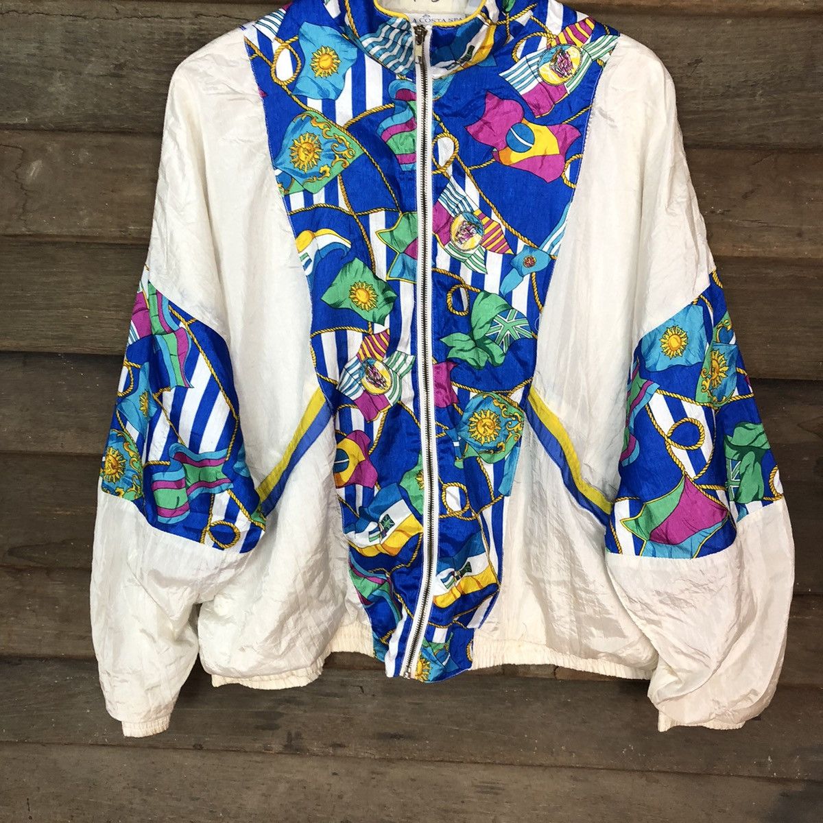 Vintage The La Costa Spa art White Jacket windbreaker #4015 Size US XL / EU 56 / 4 - 3 Thumbnail