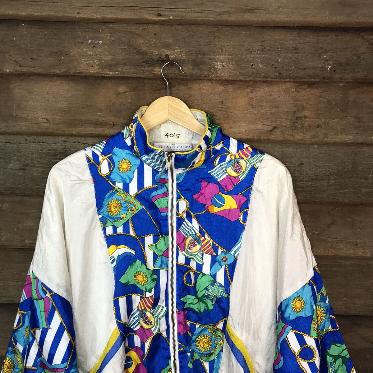 Vintage The La Costa Spa art White Jacket windbreaker #4015 Size US XL / EU 56 / 4 - 2 Thumbnail