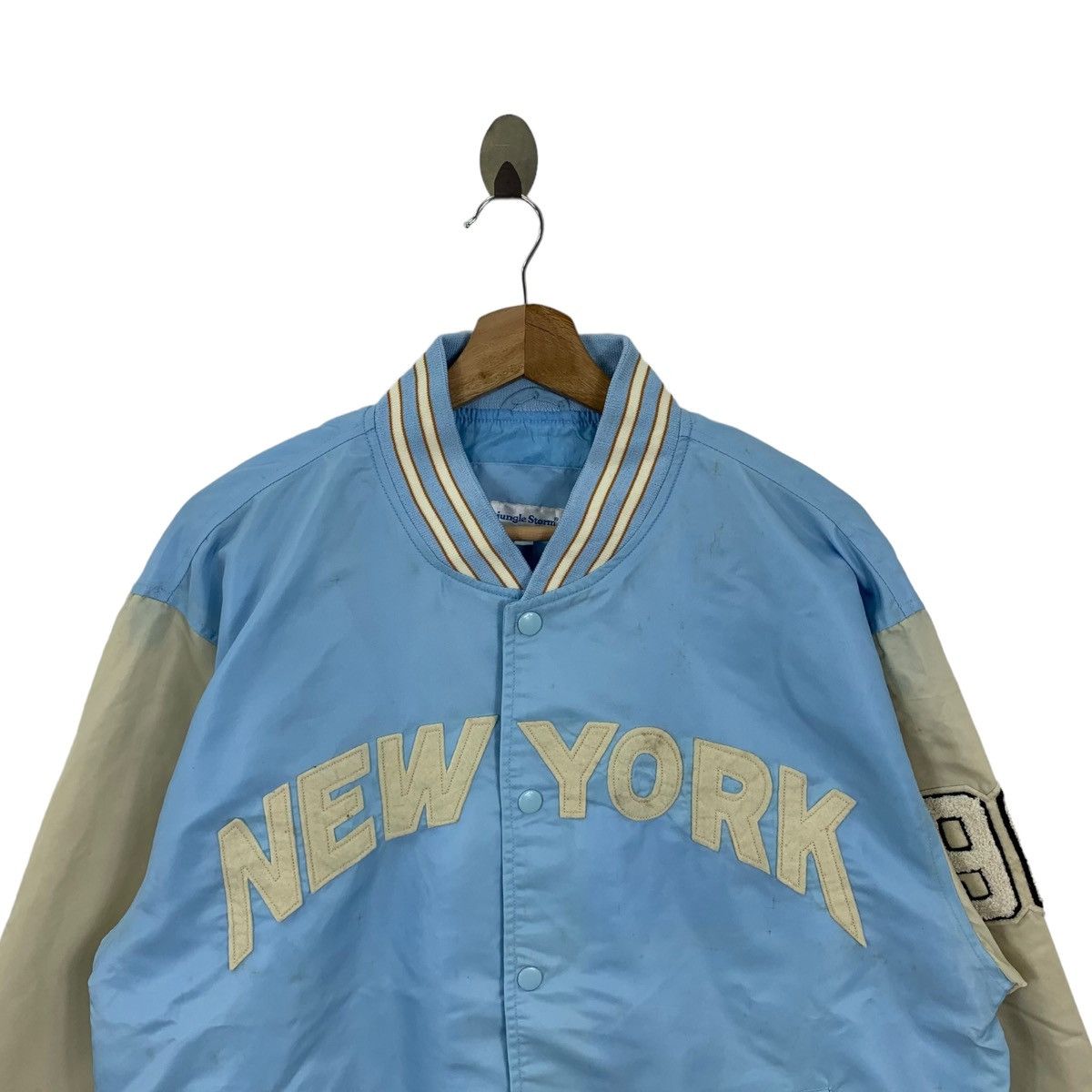 Japanese Brand × Vintage Vintage Jungle Storm Varsity Snap Button Jacket Size US L / EU 52-54 / 3 - 2 Thumbnail
