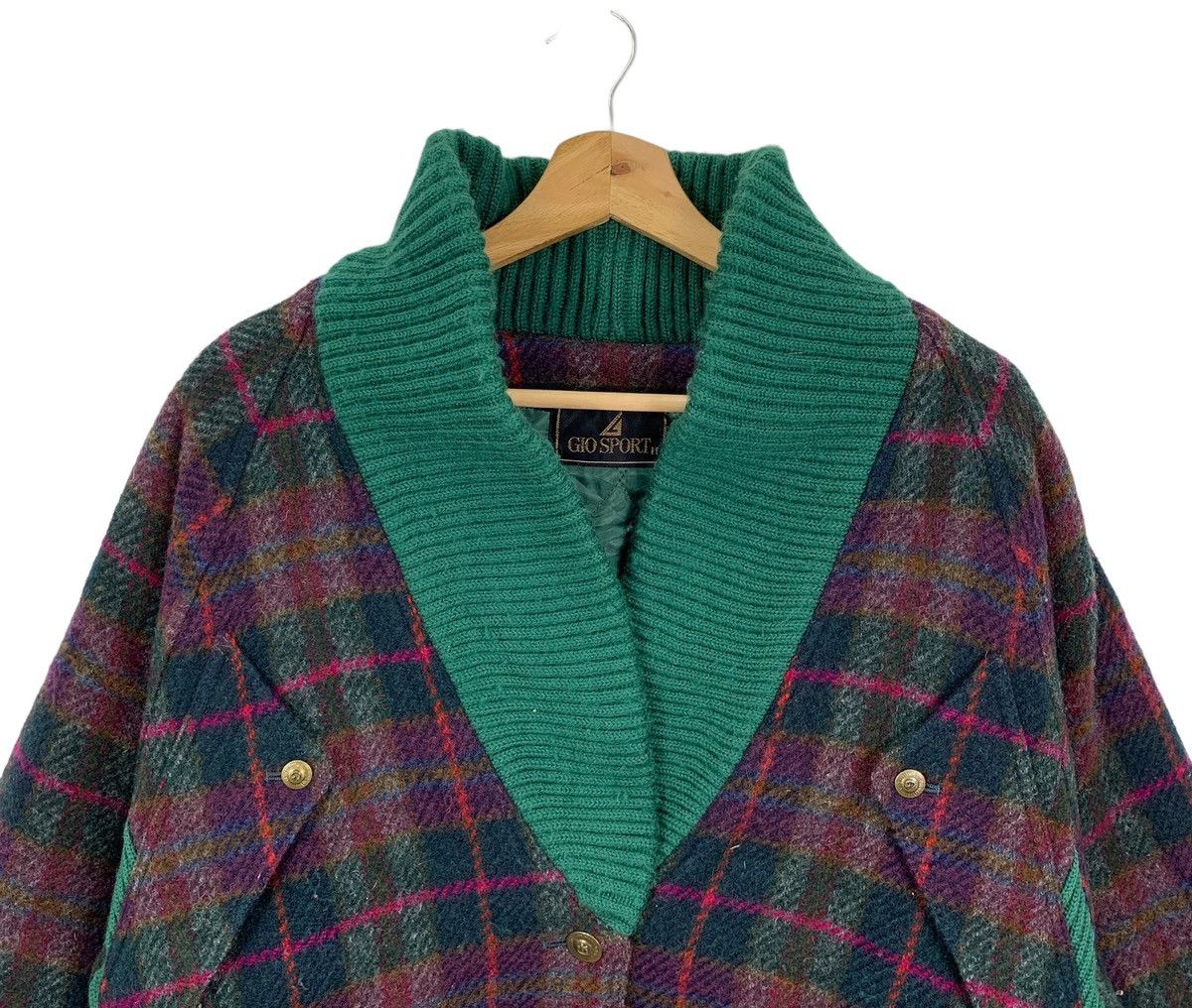 Designer × Vintage Vintage Gio Sport Tartan Plaid Wool Zipper Jacket Size US L / EU 52-54 / 3 - 2 Thumbnail