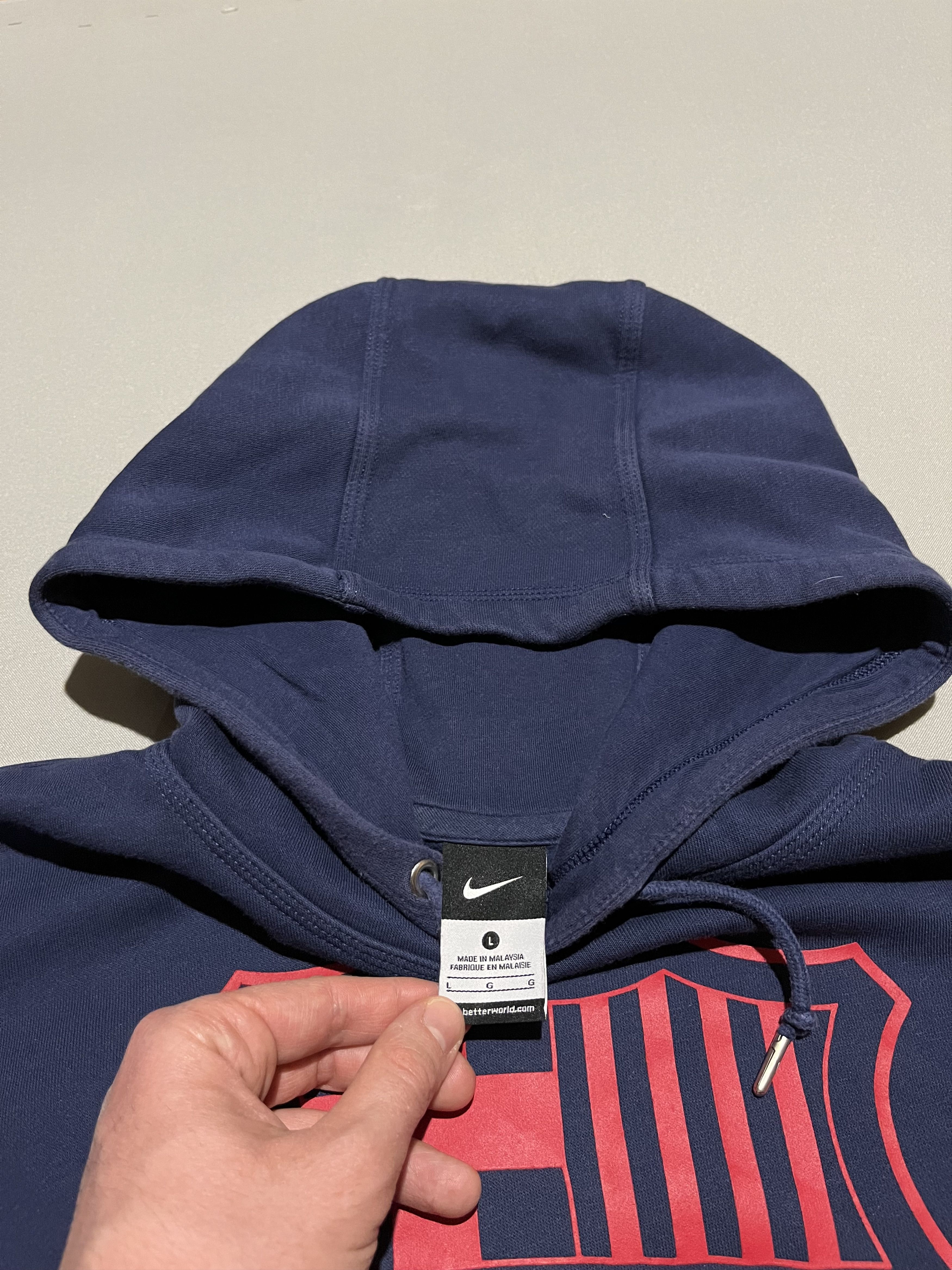 Nike Nike F.C. Barcelona Blue Hoodie Size US L / EU 52-54 / 3 - 6 Thumbnail