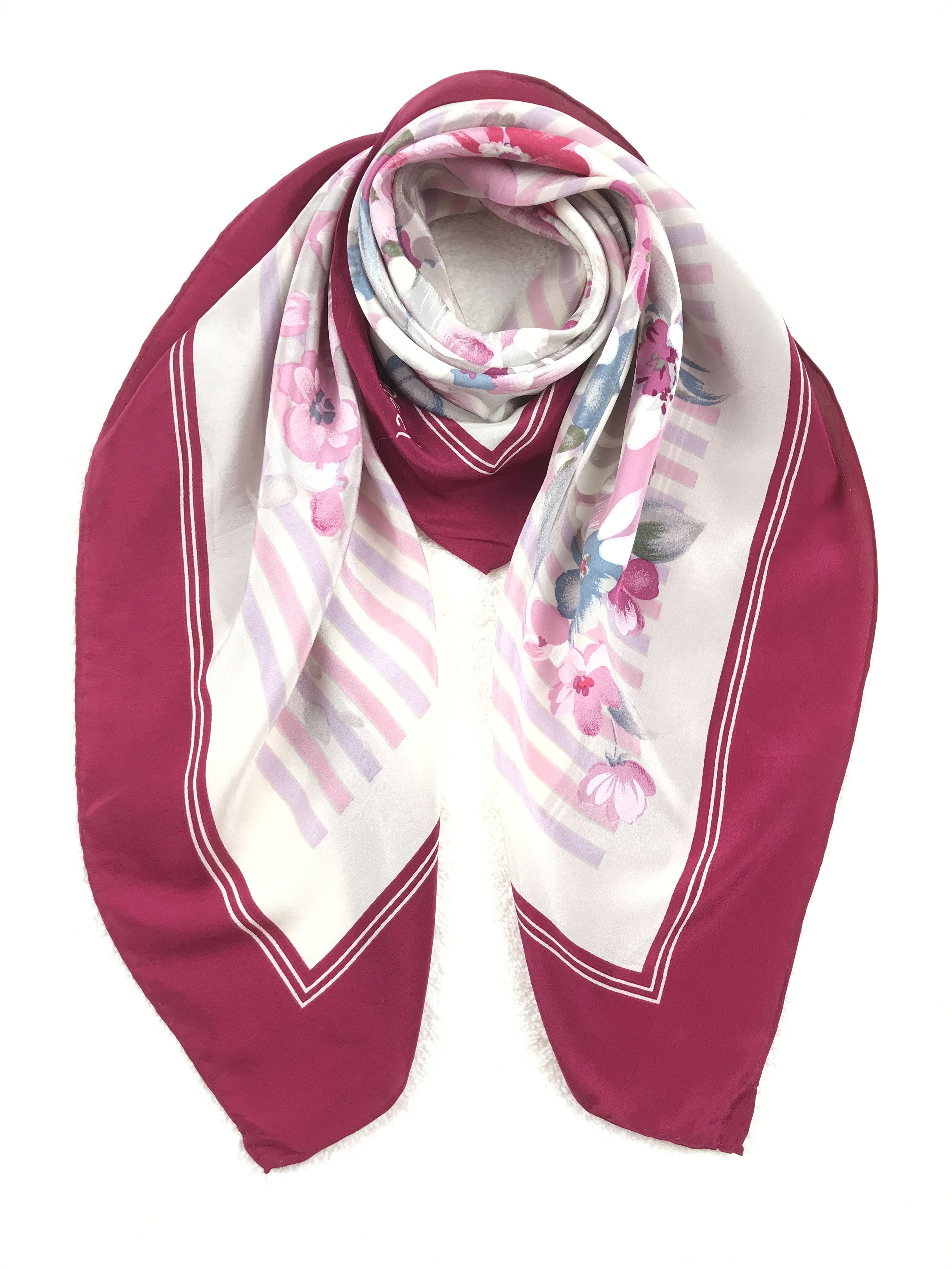 NR901 NINA RICCI Vintage Women Silk Scarf Scarves Floral