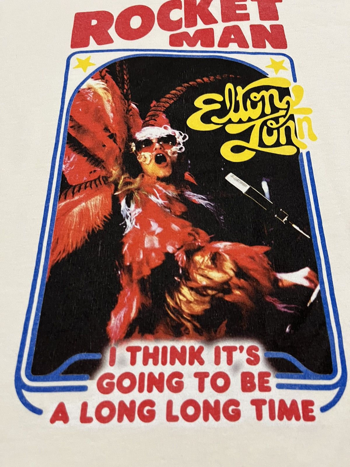 Band Tees Elton John Rocket Man White T-shirt Size US M / EU 48-50 / 2 - 3 Thumbnail