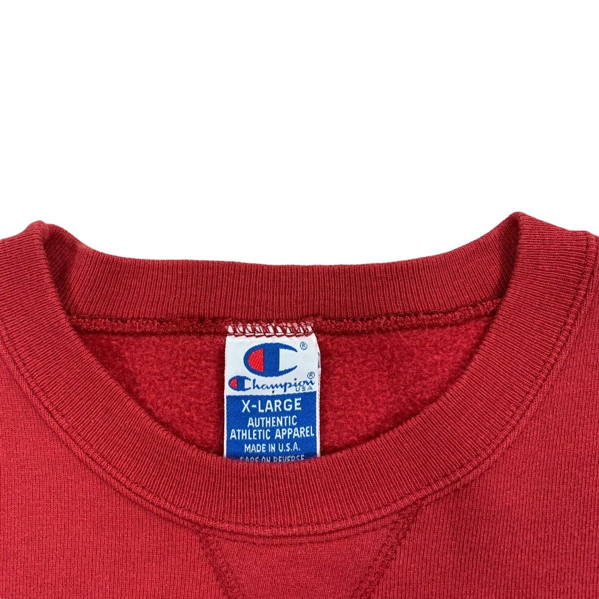 Champion Vintage 90s Champion Red Double Script Logo Sweatshirt Size US XL / EU 56 / 4 - 4 Thumbnail