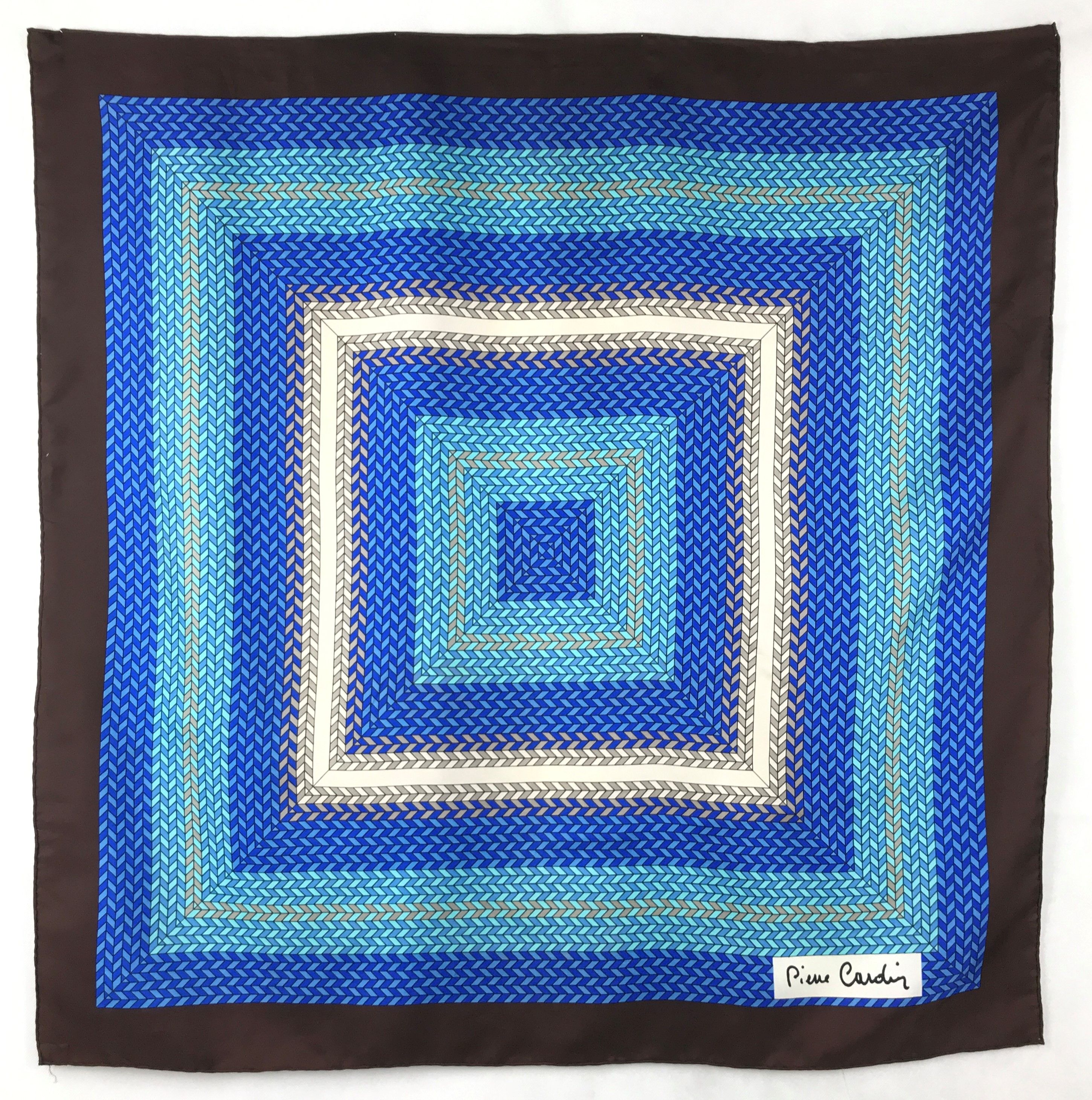 PC908 Pierre Cardin Geometric Silk Scarf Babushka
