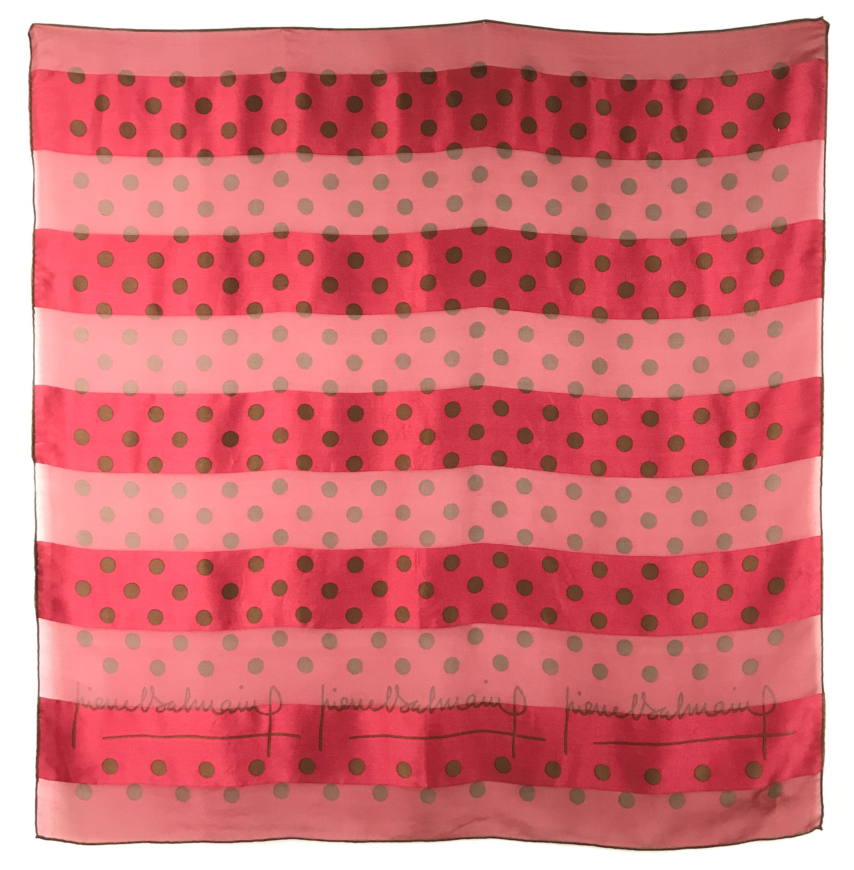 Vintage Pierre Balmain Polkadot Silk Scarf