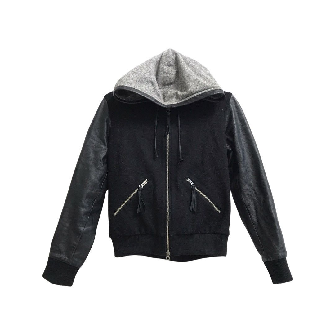 Authentic Roots Wool and Leather Hoodie Zipper
