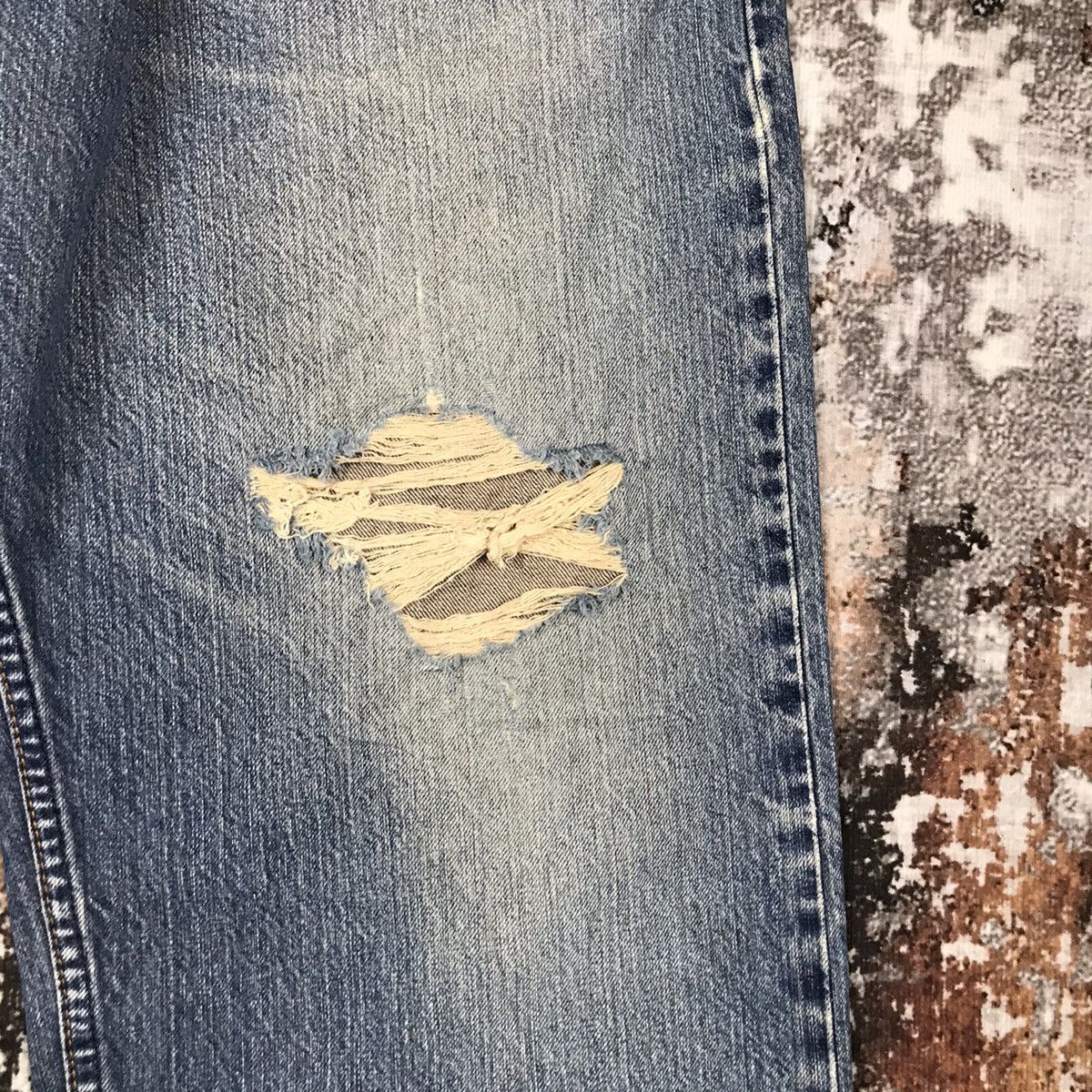Levi's × Vintage Vintage Levis 559 Light Wash Distressed Denim Jeans Size US 37 - 8 Thumbnail