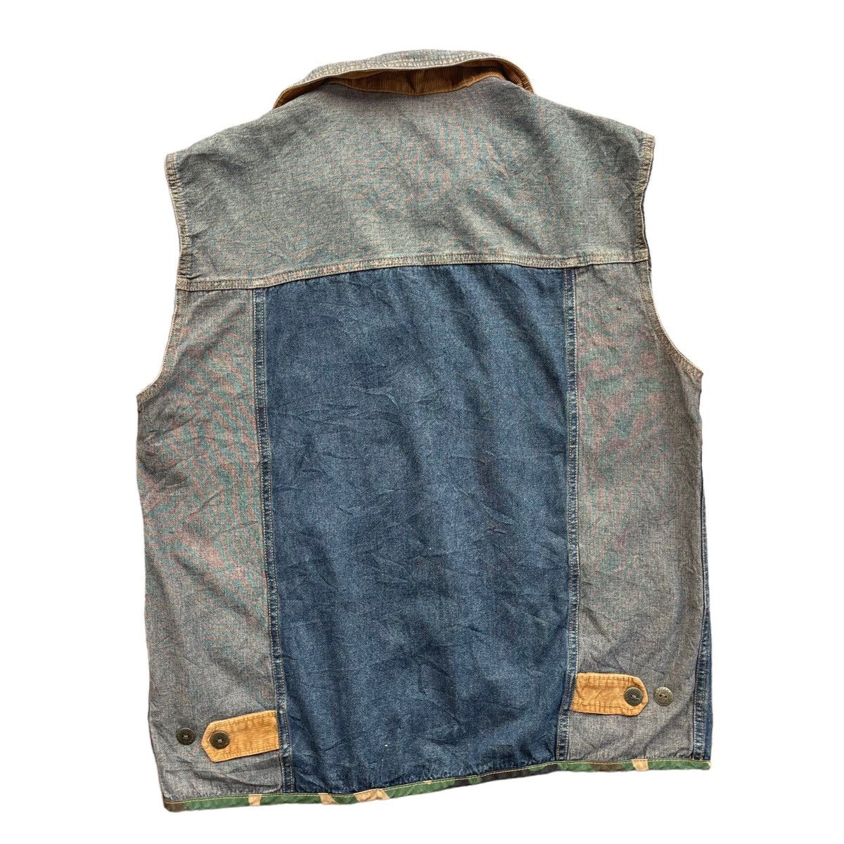 Indigo × Japanese Brand × Vintage 💥 90s PATCHES DESIGN JAPANESE BUTTON VEST Size US L / EU 52-54 / 3 - 3 Thumbnail
