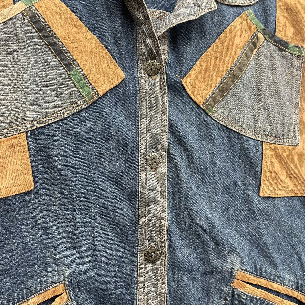 Indigo × Japanese Brand × Vintage 💥 90s PATCHES DESIGN JAPANESE BUTTON VEST Size US L / EU 52-54 / 3 - 2 Thumbnail