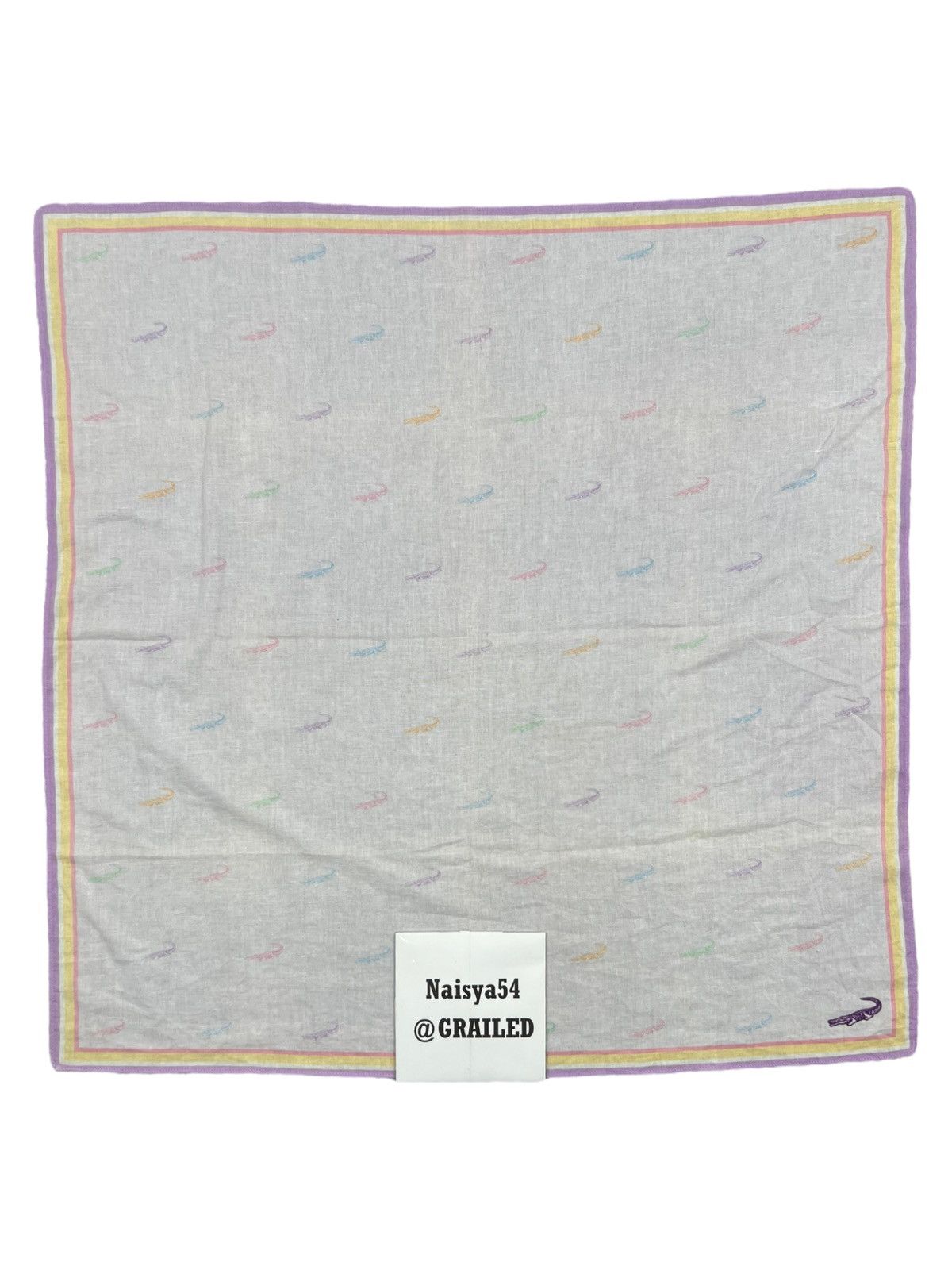 Japanese Brand Crocodile Handkerchief Neckerchief Bandana Pocketsquare Size ONE SIZE - 6 Thumbnail