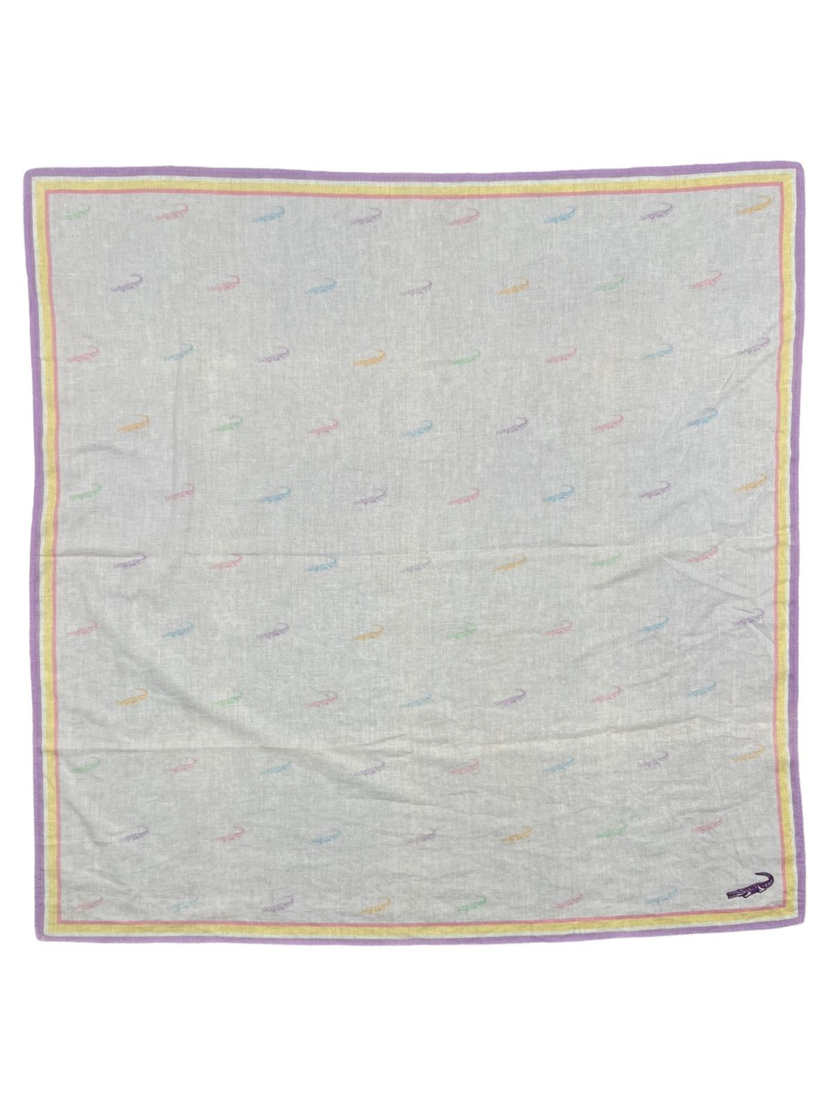 Japanese Brand Crocodile Handkerchief Neckerchief Bandana Pocketsquare Size ONE SIZE - 2 Thumbnail