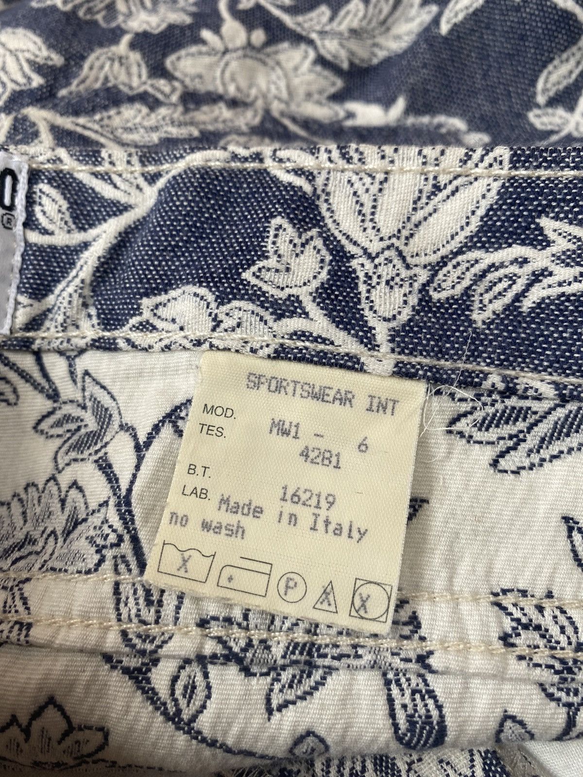 Moschino 1990s Moschino - Floral Jacquard Denim Pants Size US 29 - 8 Thumbnail