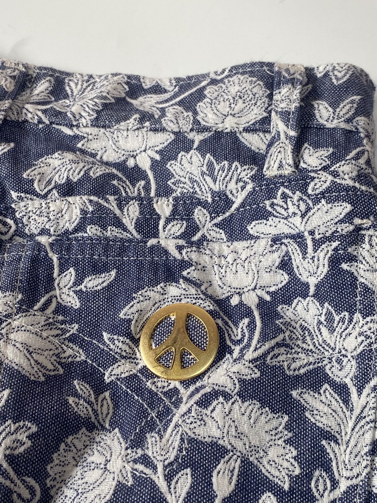Moschino 1990s Moschino - Floral Jacquard Denim Pants Size US 29 - 5 Thumbnail