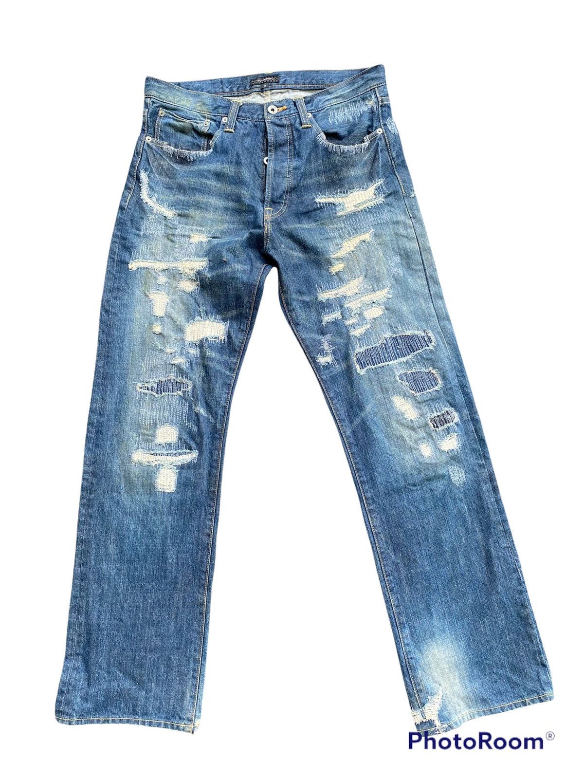 image of Patchwork Denime in Blue, Men's (Size 40)