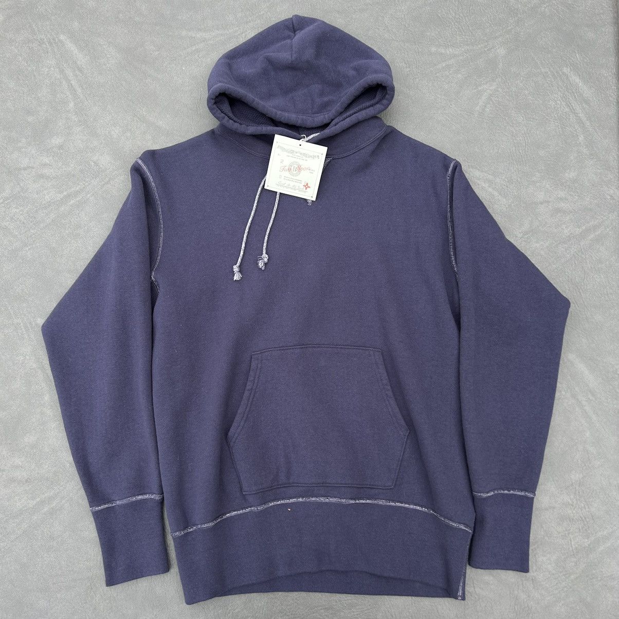 Japanese Brand Two moon “V-gusset” hooded sweatshirt navy hoody L Size US L / EU 52-54 / 3 - 3 Thumbnail